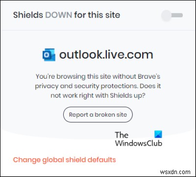 PC에서 Outlook.com 및 기타 웹 사이트와 같은 페이지를 로드하지 않는 용감한 브라우저 