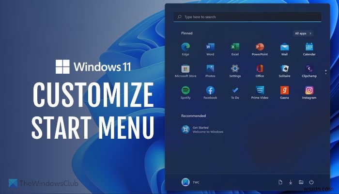 Windows 11 시작 메뉴를 사용자 지정하는 방법 