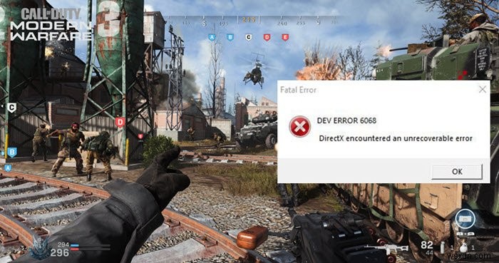 COD 모던 워페어 DEV ERROR 6068, 6606, 6065, 6165, 6071 