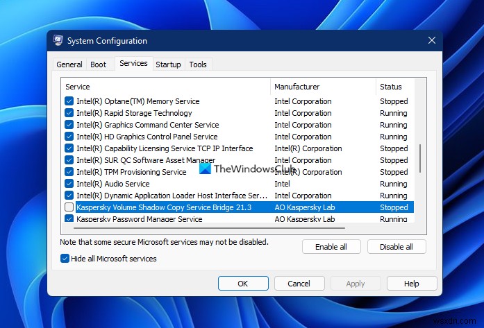 내 PC의 Kaspersky Volume Shadow Copy Service Bridge란 무엇입니까? 