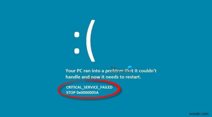 Windows 11에서 중요한 서비스 실패 블루 스크린 수정 