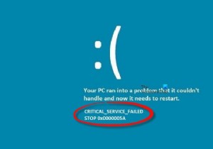 Windows 11에서 중요한 서비스 실패 블루 스크린 수정 