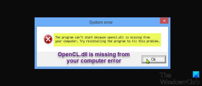 컴퓨터에서 OpenCL.dll이 없거나 찾을 수 없음 오류 수정 