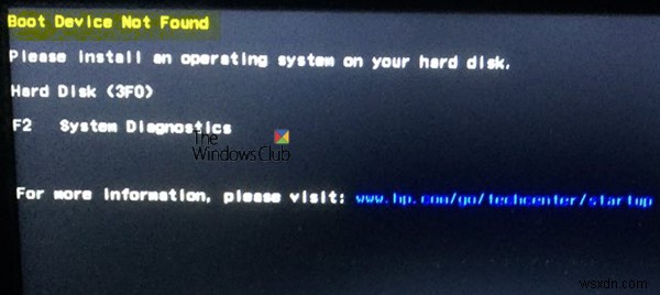 Windows 11/10에서 부팅 장치를 찾을 수 없음 오류 수정 