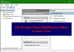 세션 SenseNdrPktmon을 시작하지 못했습니다. Windows를 잠그는 원인 