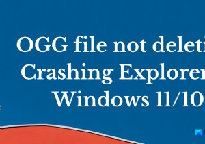 Windows 11/10에서 OGG 파일이 삭제되지 않고 탐색기가 충돌하는 문제 해결 방법