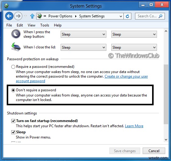 Windows 11/10에서 절전 모드 후 로그인을 비활성화하는 방법 
