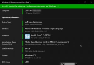 Windows 11 요구 사항 확인 도구는 PC가 호환되는지 확인합니다. 