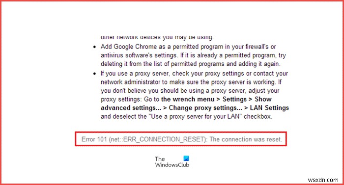 Chrome 브라우저에서 ERR_CONNECTION_RESET 오류 수정 