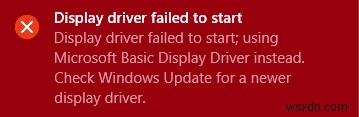 Windows 11/10에서 디스플레이 드라이버 시작 실패 – 검은색 화면이 표시됨 