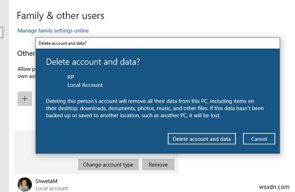 Windows 11/10에서 사용자 계정을 삭제하는 방법 