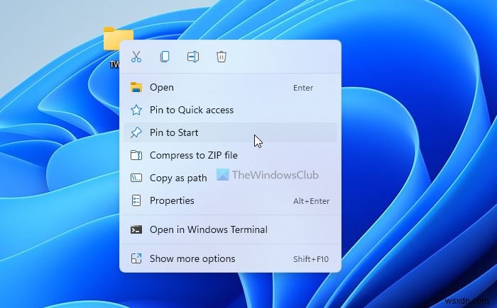Windows 11/10에서 파일 또는 폴더를 시작 메뉴에 고정하는 방법 