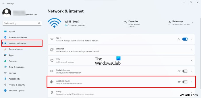 Windows 11/10에서 비행기 모드를 켜거나 끄는 방법 