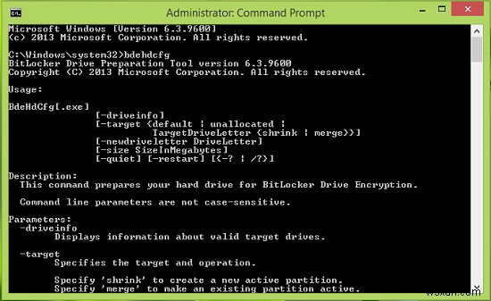 명령 프롬프트를 사용하여 BitLocker 드라이브 준비 도구를 사용하는 방법 