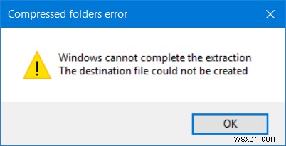 Windows는 Windows 11/10에서 추출 오류를 완료할 수 없습니다. 