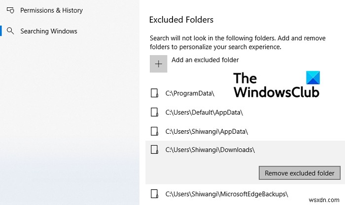 Windows 11/10의 검색 결과에서 파일 및 폴더를 숨기는 방법 