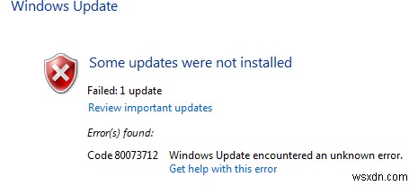 Windows 11/10에서 Windows 업데이트 오류 0x80073712 수정 