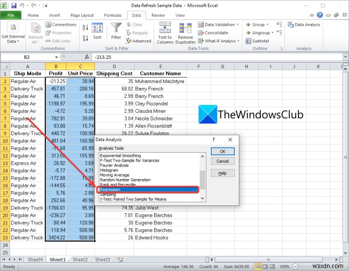 Windows 11/10에서 회귀 분석을 수행하는 방법 