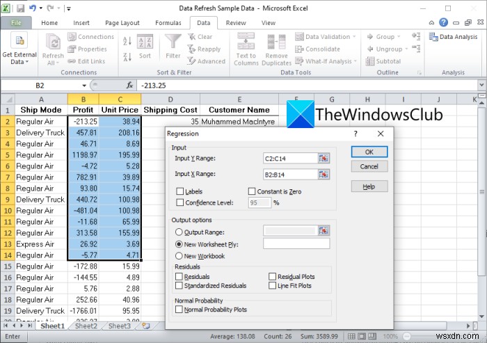 Windows 11/10에서 회귀 분석을 수행하는 방법 