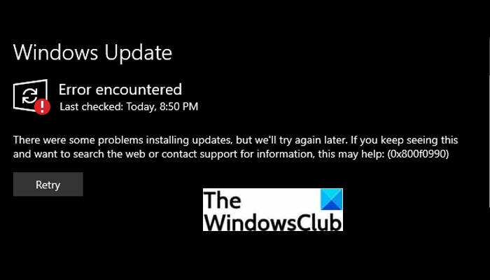 Windows 업데이트 오류 0x800f0990을 수정하는 방법 