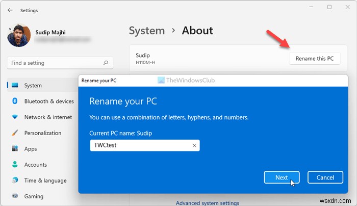Windows 11에서 PC 이름을 바꾸는 방법 