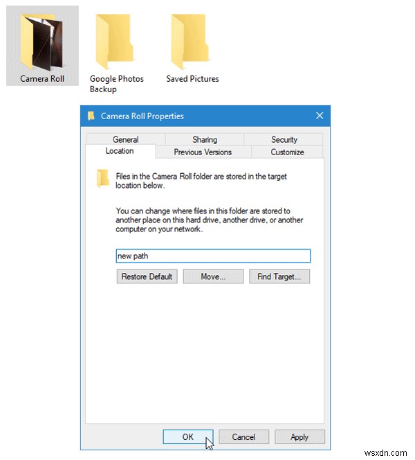 Windows 11/10에서 카메라 롤 및 저장된 사진 폴더를 이동하거나 제거하는 방법 
