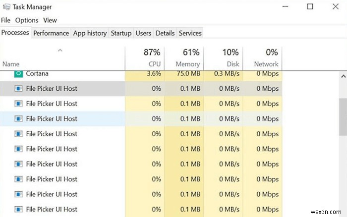 파일 선택 UI 호스트 PickerHost.exe가 Windows 11/10에서 응답하지 않음 