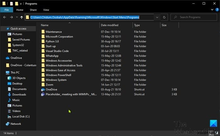 Windows 11/10의 시작 메뉴에서 모든 앱의 항목을 추가하거나 제거하는 방법 