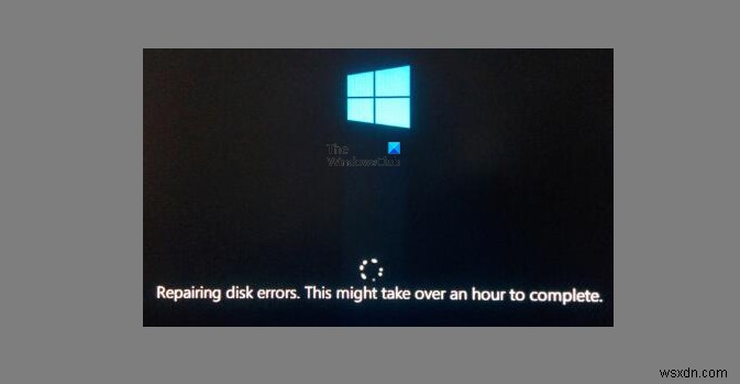 Windows가 디스크 오류 복구에서 멈춥니다. 완료하는 데 1시간이 걸릴 수 있습니다. 
