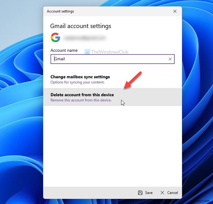 Windows 11의 메일 앱에서 이메일 계정에서 로그아웃하는 방법 