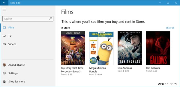 Windows 11/10에서 영화 및 TV 앱을 통해 영화 또는 TV 콘텐츠 구매 또는 대여 