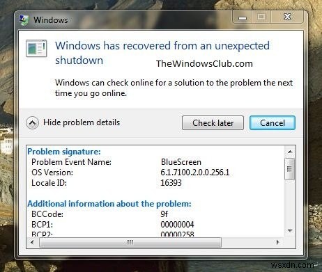 일반적인 Windows Blue Screen of Death 또는 Stop 오류 이해 및 문제 해결 
