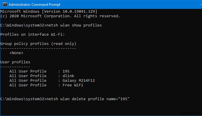 Windows 11/10에서 WiFi 네트워크 프로필을 삭제하는 네 가지 방법 
