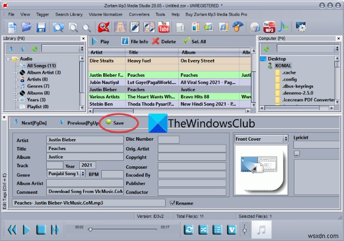 Windows 11/10에서 MP3 파일에 가사를 추가하고 포함하는 방법 