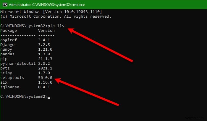 수정 명령 python setup.py egg_info가 오류 코드 1로 실패했습니다. 