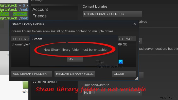 새 Steam 라이브러리 폴더는 쓰기 가능해야 하는 오류 수정 