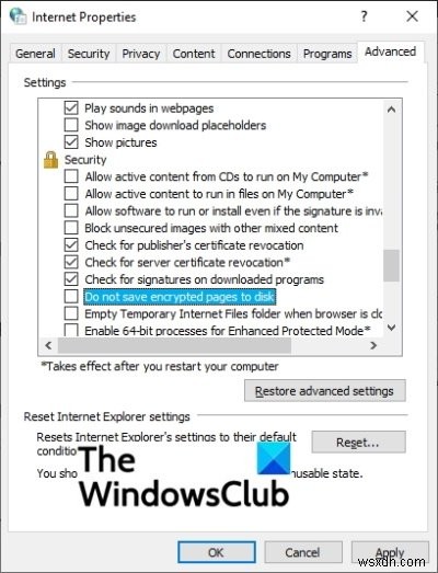 Windows 10의 Microsoft Edge에서 INET_E_DOWNLOAD_FAILURE 오류 수정 