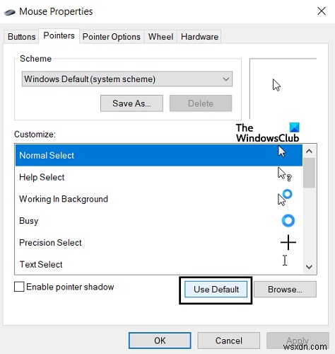 Windows 11/10에서 마우스 설정을 기본값으로 재설정하는 방법 