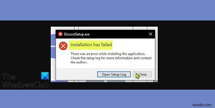 Discord를 설치할 수 없습니다. Windows PC에서 설치에 실패했습니다. 