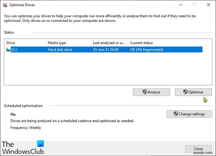 Windows 11/10에서 배치 파일을 사용하여 하드 드라이브를 조각 모음하는 방법 