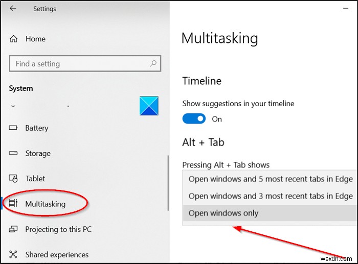 Windows 11/10의 Alt+Tab에서 Edge 브라우저 탭을 제거하는 방법 