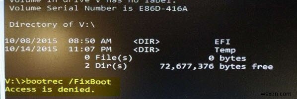 FIX bootrec /FixBoot 액세스가 Windows 11/10에서 거부되었습니다. 