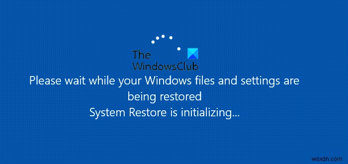 시스템 복원이 Windows 11/10에서 멈추거나 중단됨 