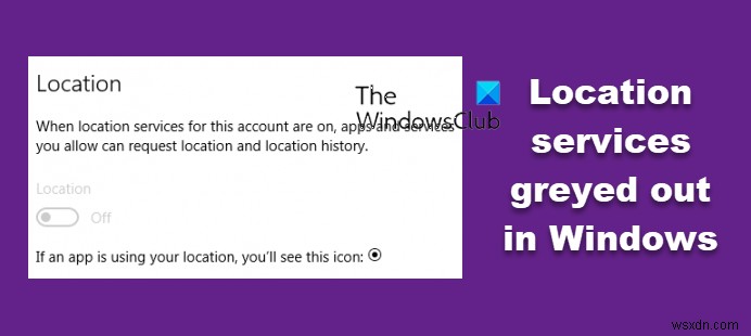 Windows 11/10에서 회색으로 표시된 위치 서비스 