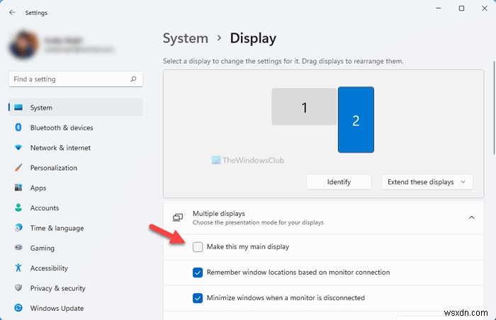 Windows 11/10에서 기본 및 보조 모니터를 변경하는 방법 