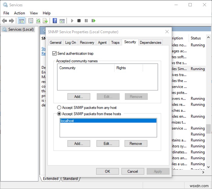 Windows 11/10에서 SNMP 서비스를 활성화하고 구성하는 방법은 무엇입니까? 
