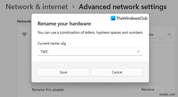 Windows 11에서 WiFi 네트워크 어댑터의 이름을 바꾸는 방법 