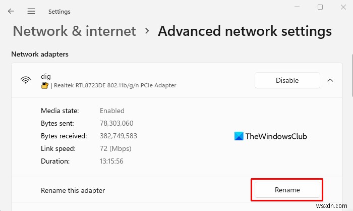 Windows 11에서 WiFi 네트워크 어댑터의 이름을 바꾸는 방법 