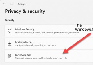 Windows 11/10에서 개발자 모드를 비활성화 또는 활성화하는 방법 