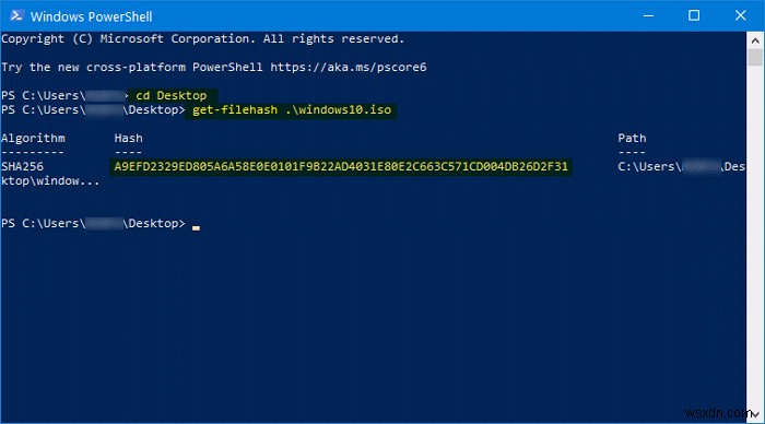 Windows 11/10에서 PowerShell을 사용하여 Windows ISO 파일 해시를 확인하는 방법 